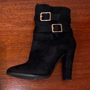 Black suede boots